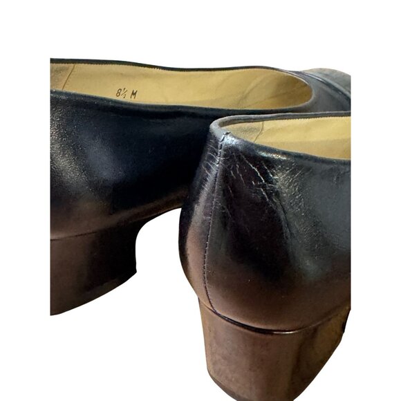 Etienne Aigner  Black Leather 2”Inch Heels Shoes Sz 8.5M - Picture 14 of 14